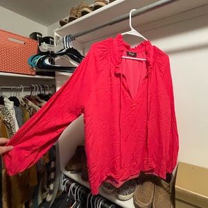 Hot pink long sleeve work top